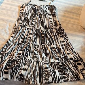 Soma Black and White Tiered Dress